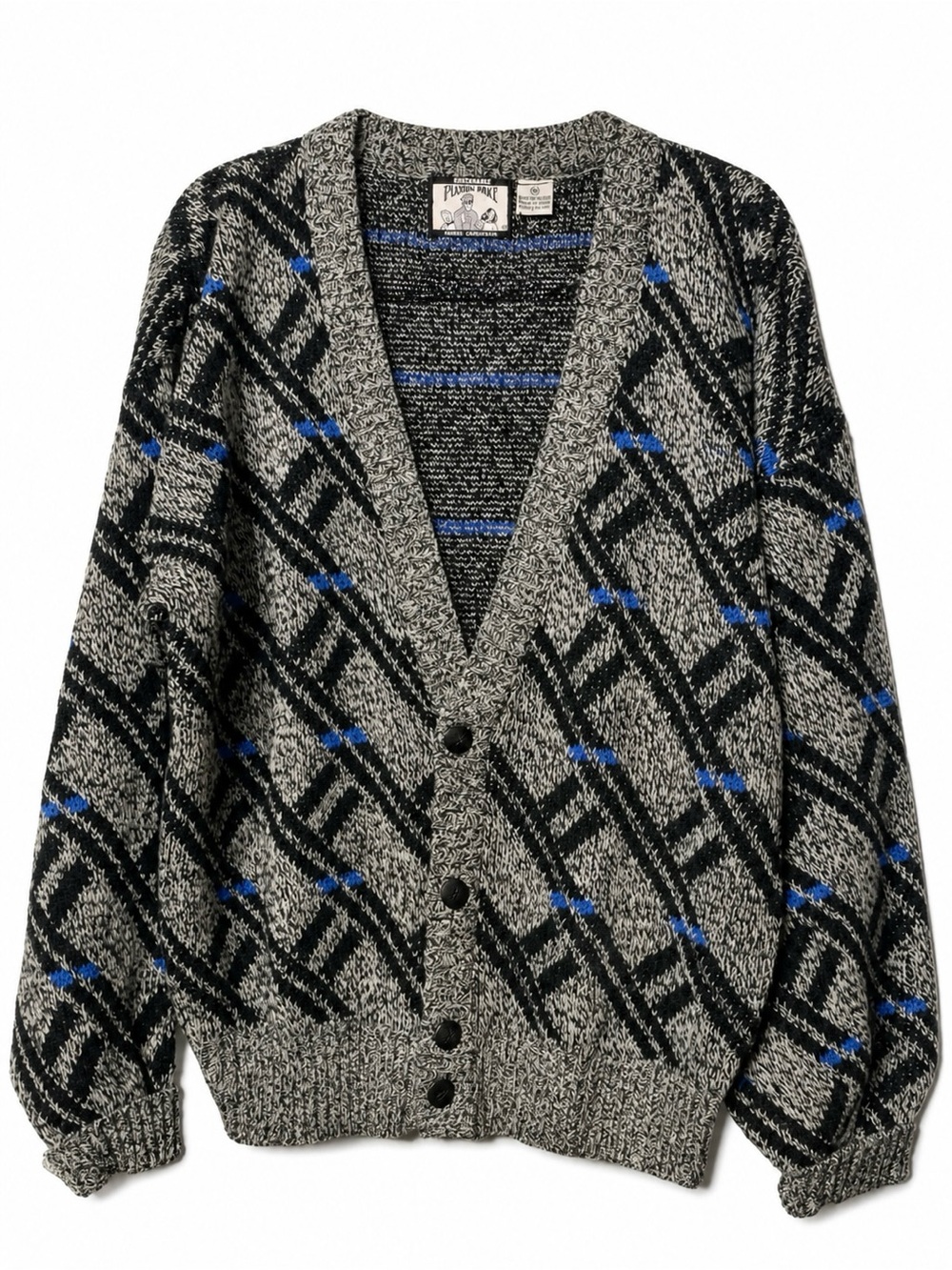 Vintage‎ 90s Grandpa Grunge Pattern Knit Cardigan Sweater Medium